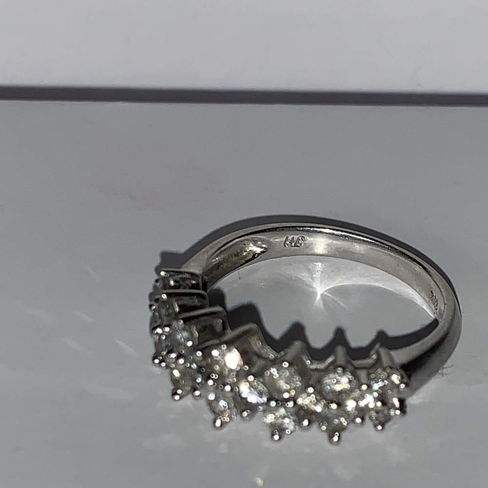 Diamond cluster ring size 6.5 14k white gold